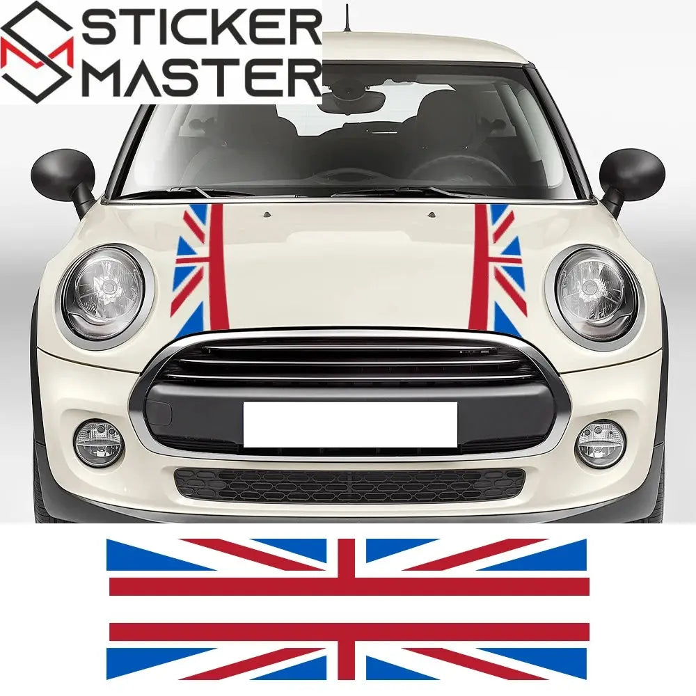 Mini Cooper Kaput Sticker Seti | Union Jack İngiliz Bayrağı Şerit (Tüm Modeller) - Sticker Master