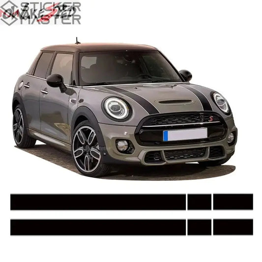 Mini Cooper Sticker Seti | JCW Tarzı Kaput ve Bagaj Şerit Decal (Çift Renkli) Sticker Master