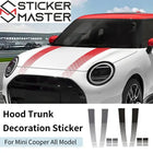 Mini Cooper Uyumlu Kaput Sticker Seti | Ön ve Bagaj Şeridi