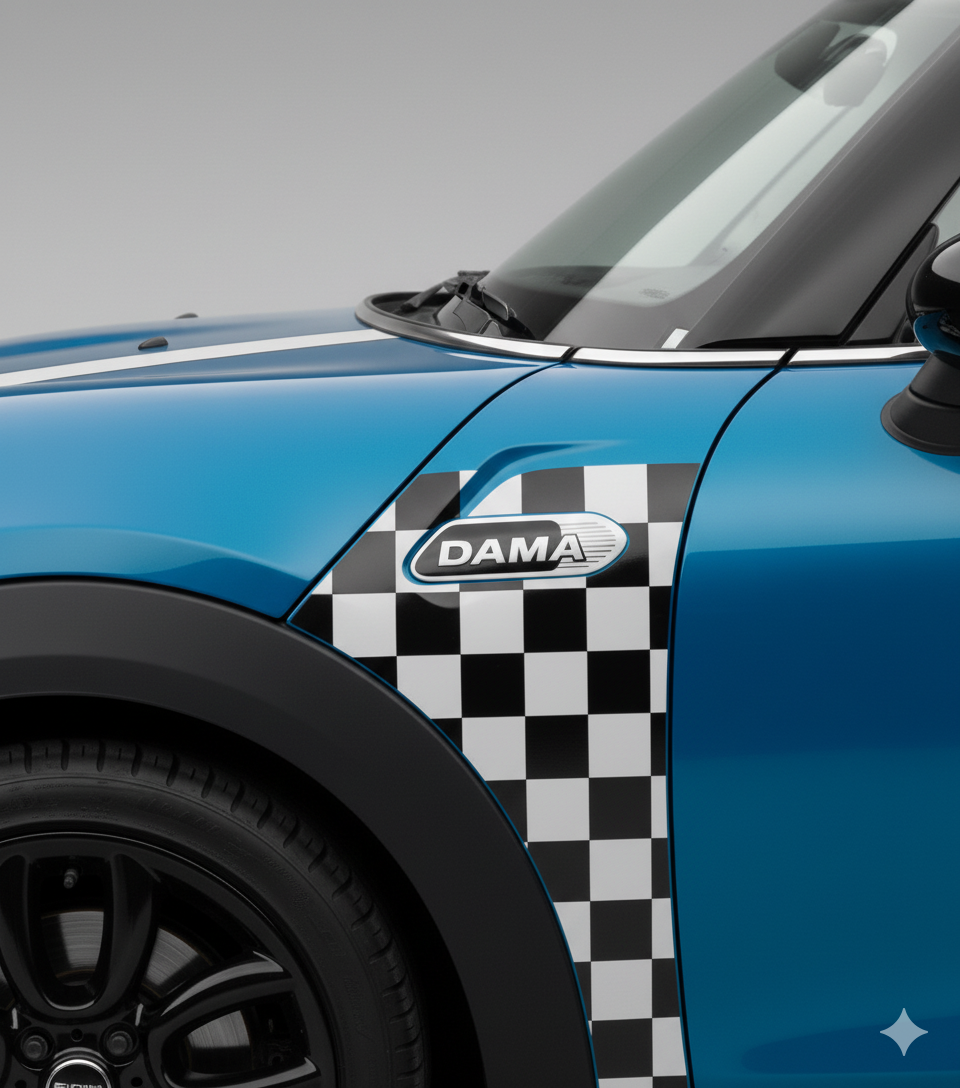 Mini Cooper Çamurluk Üstü ve Yan Kapı Dama Sticker Seti