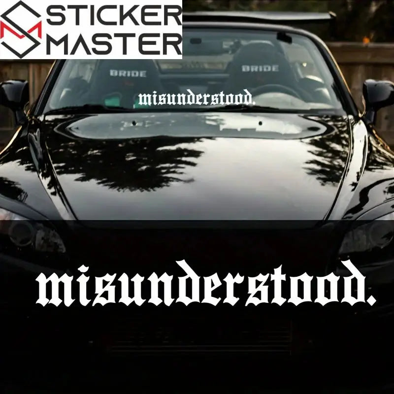 Misunderstood Sticker | Gotik Fontlu Ön ve Arka Cam Yazı Decal (50-91 cm) Sticker Master