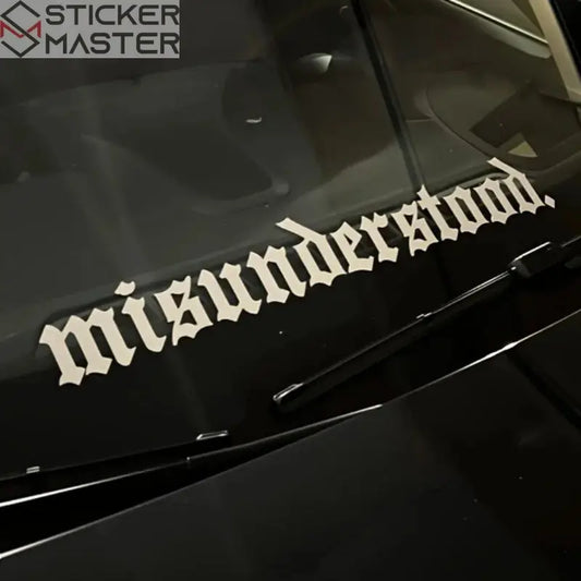 Misunderstood Sticker | Gotik Fontlu Ön ve Arka Cam Yazı Decal (50-91 cm) Sticker Master