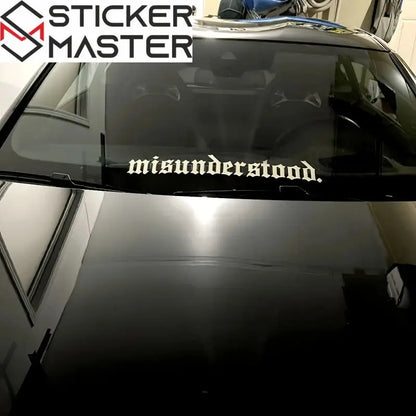 Misunderstood Sticker | Gotik Fontlu Ön ve Arka Cam Yazı Decal (50-91 cm) Sticker Master