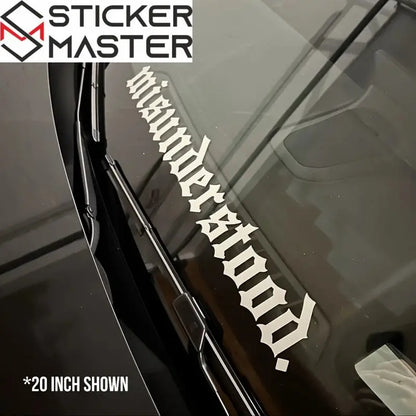 Misunderstood Sticker | Gotik Fontlu Ön ve Arka Cam Yazı Decal (50-91 cm) Sticker Master