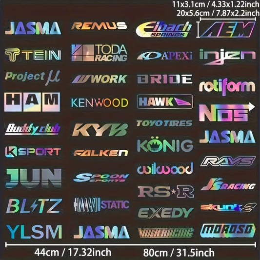 Modifiye Sticker | 37 Farklı Marka Holografik Tuning Decal (11-20 cm) Sticker Master