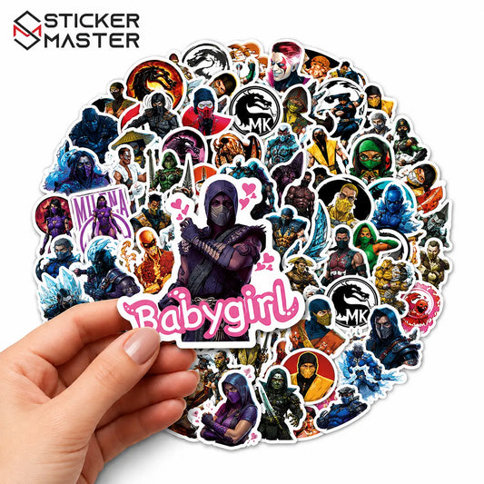 Mortal Kombat Uyumlu Karakter Sticker Seti (60 Parça) | Premium Çıkartma