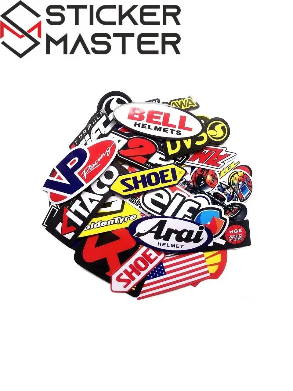 Sticker Master 40 Parça Marka Sticker Seti – Motosiklet, Kask, Laptop ve Valiz için Uygun Etiketler Sticker Master