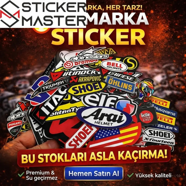 Motor Marka Sticker Seti 40 Parça Yarış Etiketleri