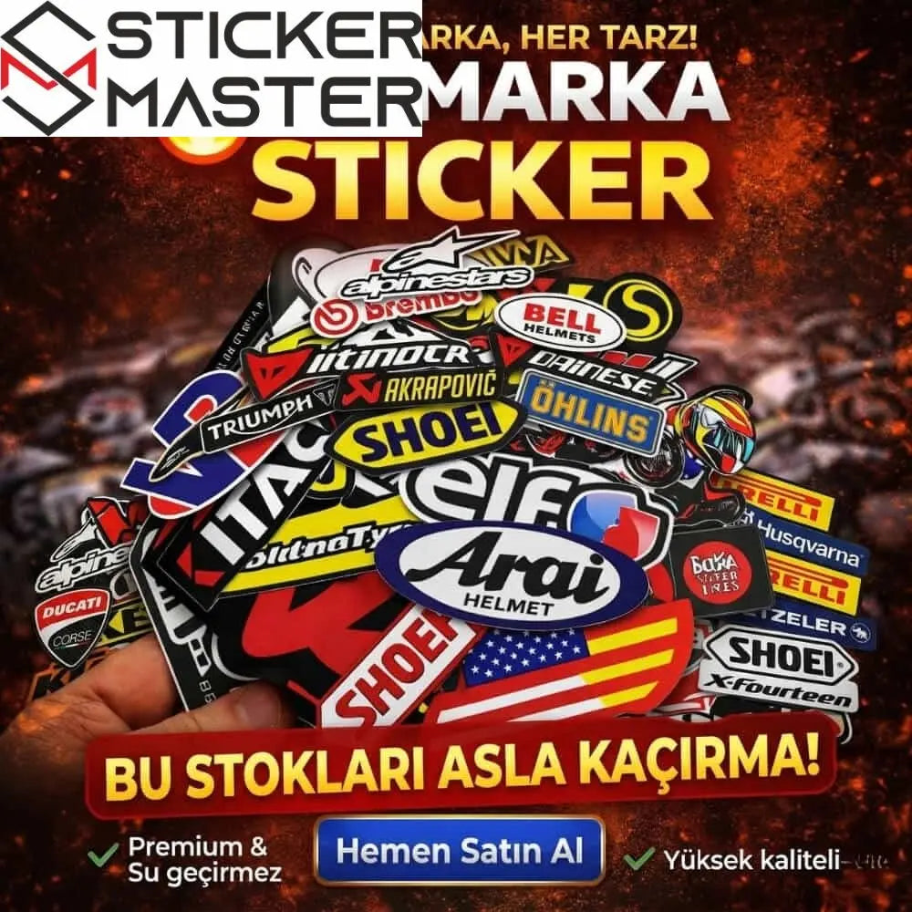 Motor Marka Sticker Seti 40 Parça Yarış Etiketleri | Sticker Master Sticker Master