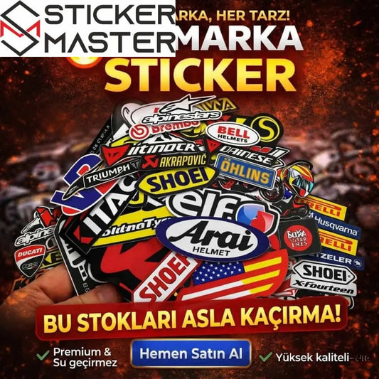 Motor Marka Sticker Seti 40 Parça Yarış Etiketleri | Sticker Master Sticker Master