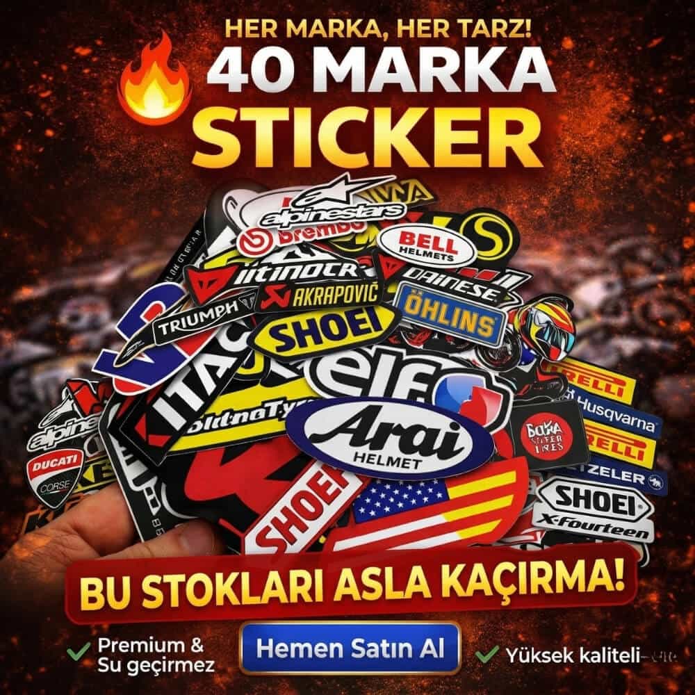 Motor Marka Sticker Seti 40 Parça Yarış Etiketleri | Sticker Master