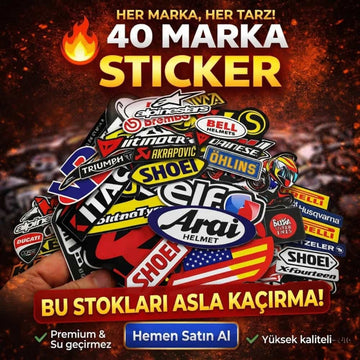 Motor Marka Sticker Seti 40 Parça Yarış Etiketleri | Sticker Master