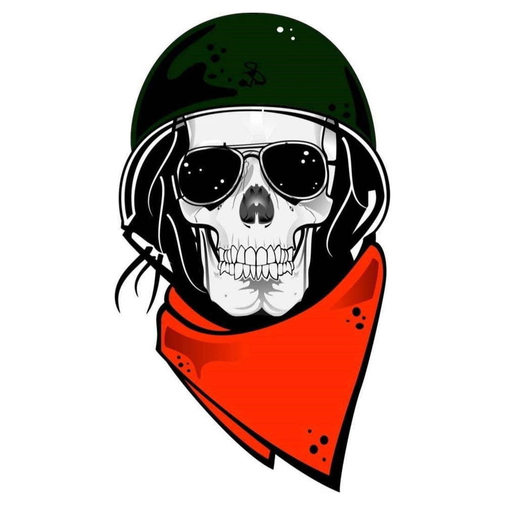 Sticker Master Motorcyclist Skull Sticker for Motorcycle, Helmet, Laptop, Car, Auto Vehicle - Durable Decal 15cm