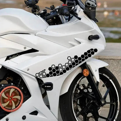 Sticker Master Motosiklet Bal Peteği Desenli Sticker Seti - Dekoratif Etiket - Sticker Master