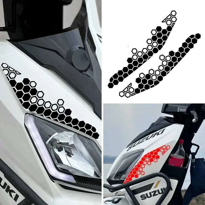 Sticker Master Motosiklet Bal Peteği Desenli Sticker Seti - Dekoratif Etiket - Sticker Master