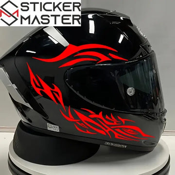 Motosiklet Kask Sticker Seti | Alev Deseni (6 Parça - Her Renk) Sticker Master