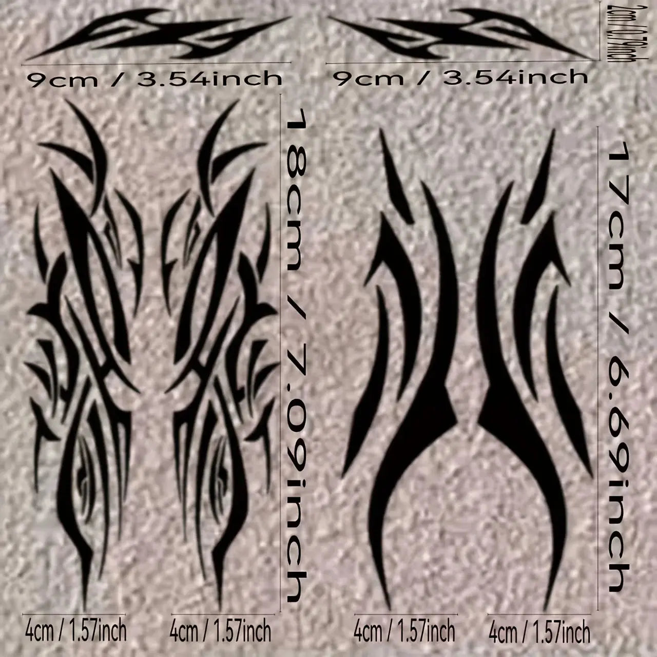 Motosiklet Kask Sticker Seti | Alev Deseni (6 Parça - Her Renk) Sticker Master