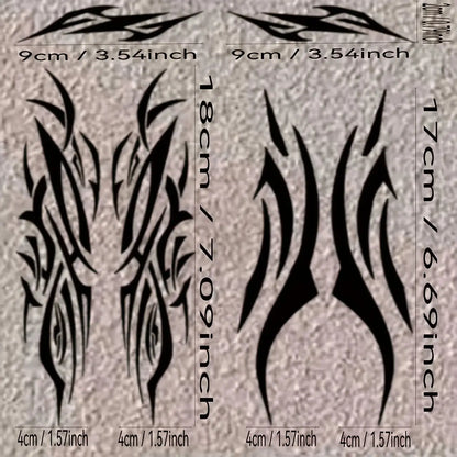 Motosiklet Kask Sticker Seti | Alev Deseni (6 Parça - Her Renk) Sticker Master