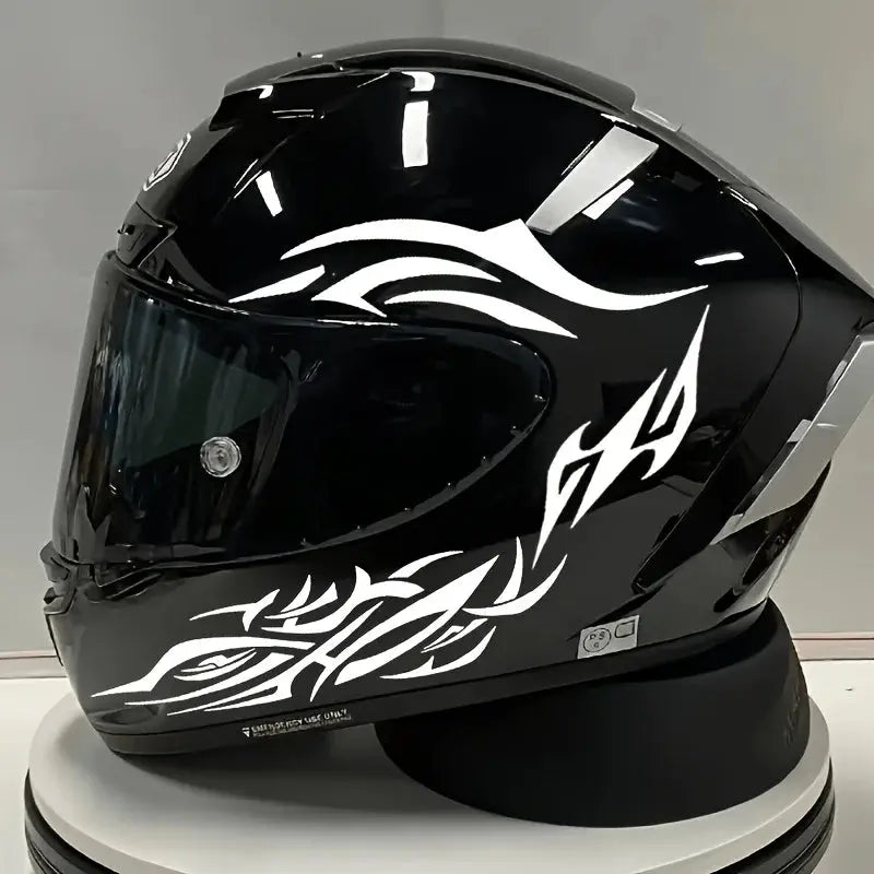 Motosiklet Kask Sticker Seti | Alev Deseni (6 Parça - Her Renk) Sticker Master