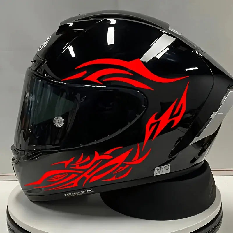 Motosiklet Kask Sticker Seti | Alev Deseni (6 Parça - Her Renk) Sticker Master