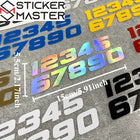 Motosiklet Numara Sticker ve Kask İçin Numara Sticker Seti (0-9) | Yarış Rakamları