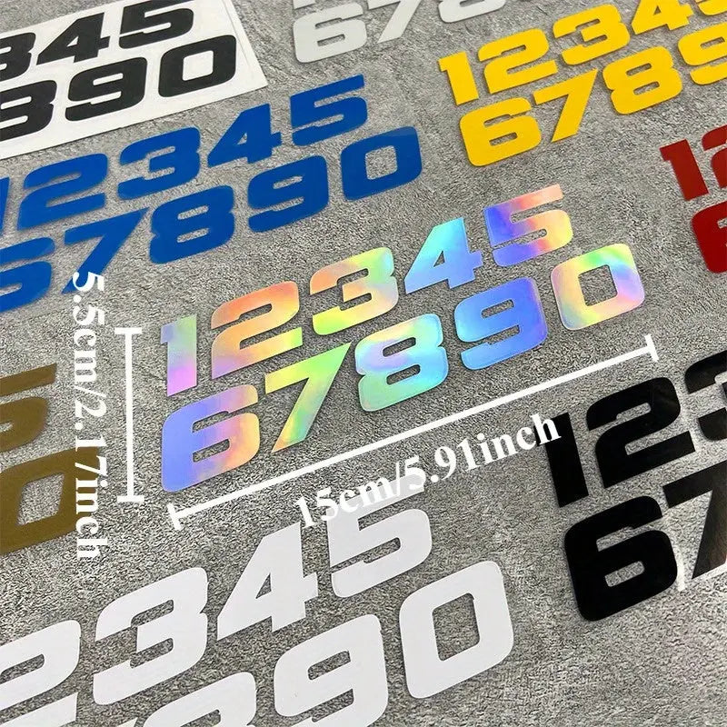Motosiklet Numara Sticker ve Kask İçin Numara Sticker Seti (0-9) | Yarış Rakamları Sticker Master