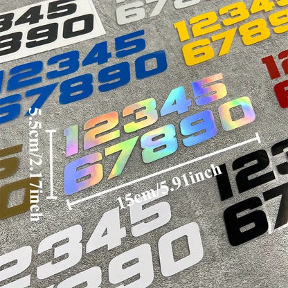 Motosiklet Numara Sticker ve Kask İçin Numara Sticker Seti (0-9) | Yarış Rakamları Sticker Master