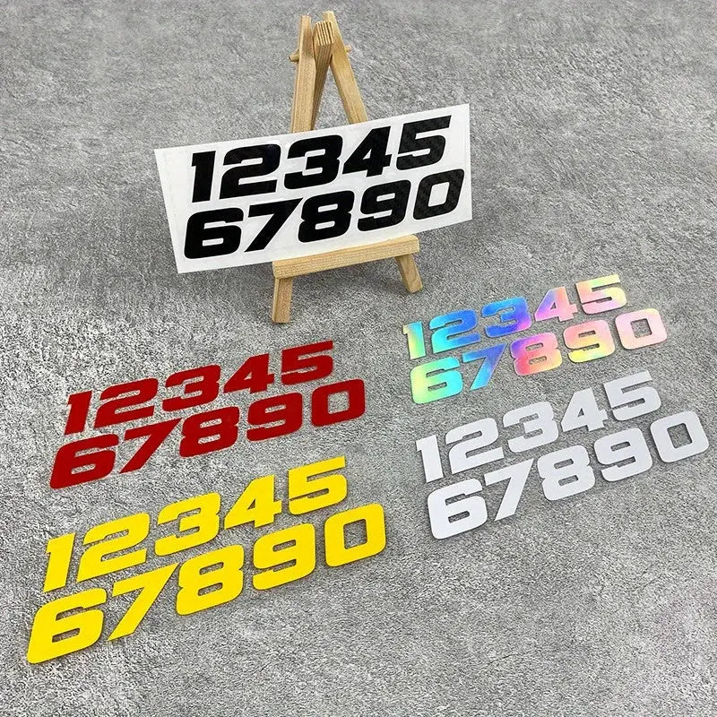 Motosiklet Numara Sticker ve Kask İçin Numara Sticker Seti (0-9) | Yarış Rakamları Sticker Master