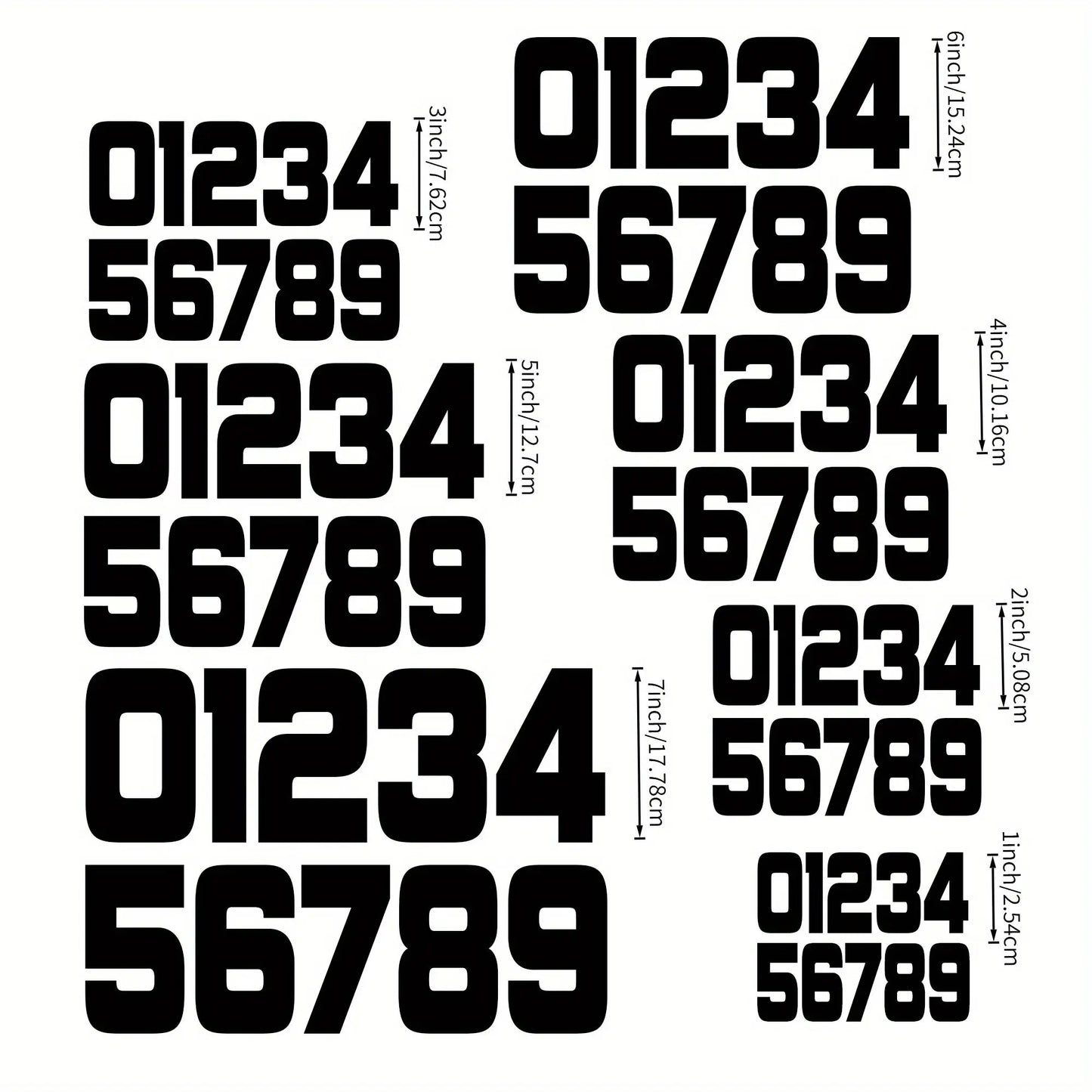 Motosiklet Numara Sticker ve Kask İçin Numara Sticker Seti (0-9) | Yarış Rakamları Sticker Master