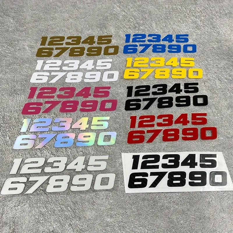 Motosiklet Numara Sticker ve Kask İçin Numara Sticker Seti (0-9) | Yarış Rakamları Sticker Master