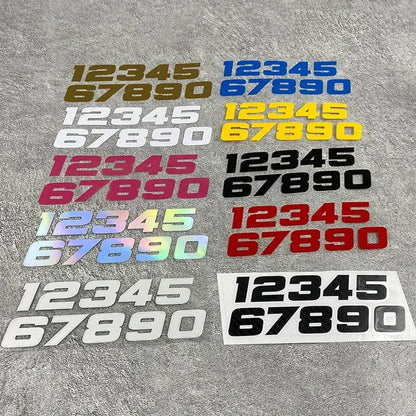 Motosiklet Numara Sticker ve Kask İçin Numara Sticker Seti (0-9) | Yarış Rakamları Sticker Master