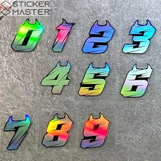 Motosiklet Rakam Sticker | Şeytan Boynuzlu Lazer Kask Decal (5-10cm) Sticker Master