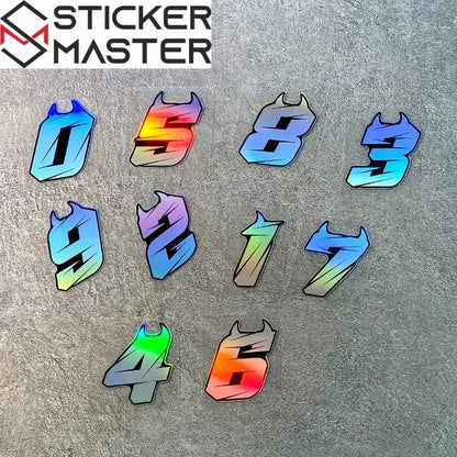 Motosiklet Rakam Sticker | Şeytan Boynuzlu Lazer Kask Decal (5-10cm) Sticker Master