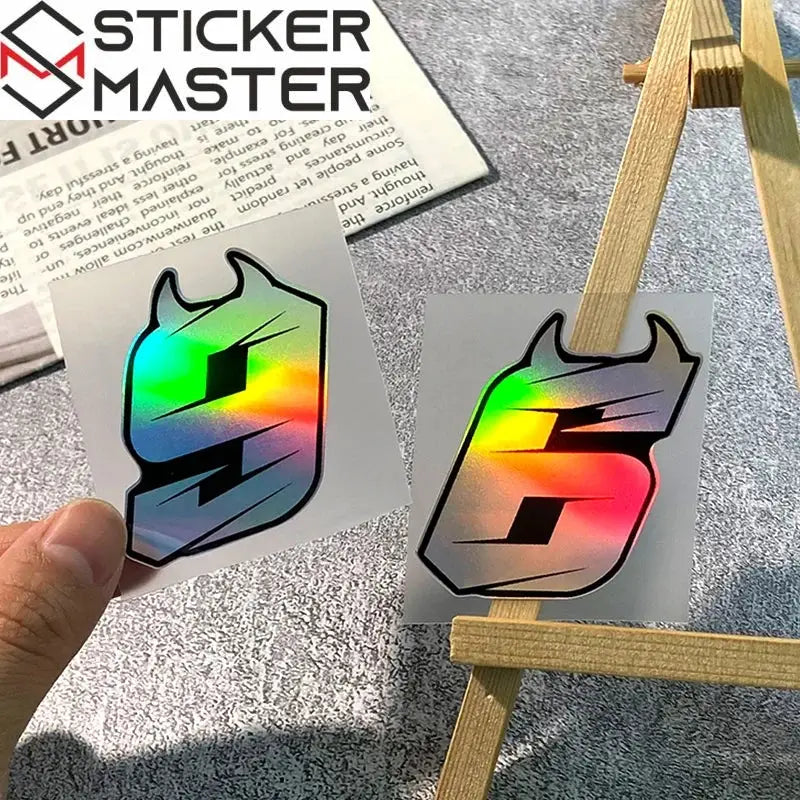 Motosiklet Rakam Sticker | Şeytan Boynuzlu Lazer Kask Decal (5-10cm) Sticker Master