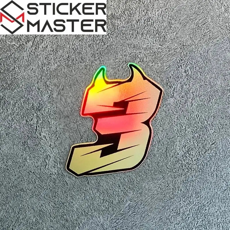 Motosiklet Rakam Sticker | Şeytan Boynuzlu Lazer Kask Decal (5-10cm) Sticker Master