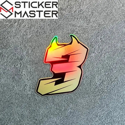 Motosiklet Rakam Sticker | Şeytan Boynuzlu Lazer Kask Decal (5-10cm) Sticker Master