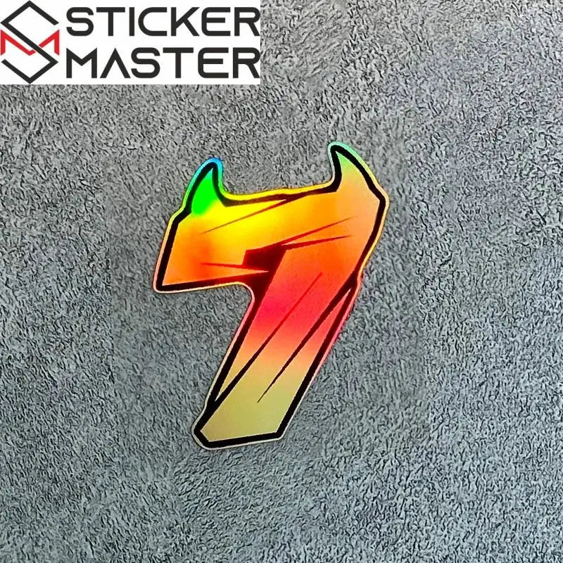 Motosiklet Rakam Sticker | Şeytan Boynuzlu Lazer Kask Decal (5-10cm) Sticker Master