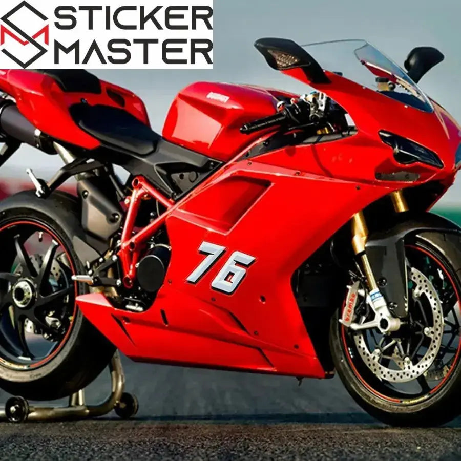 Motosiklet Sayı Sticker Seti (0-9) | 3D Görünümlü Yarış Numarası Sticker Master