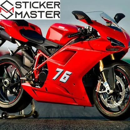 Motosiklet Sayı Sticker Seti (0-9) | 3D Görünümlü Yarış Numarası Sticker Master
