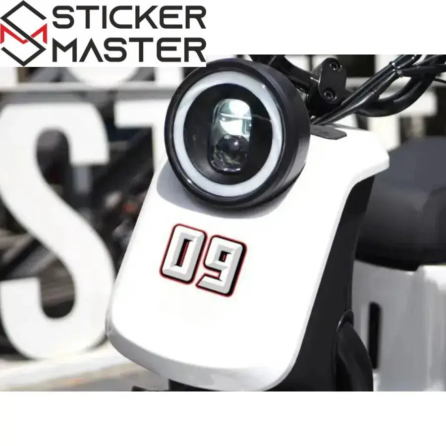 Motosiklet Sayı Sticker Seti (0-9) | 3D Görünümlü Yarış Numarası Sticker Master