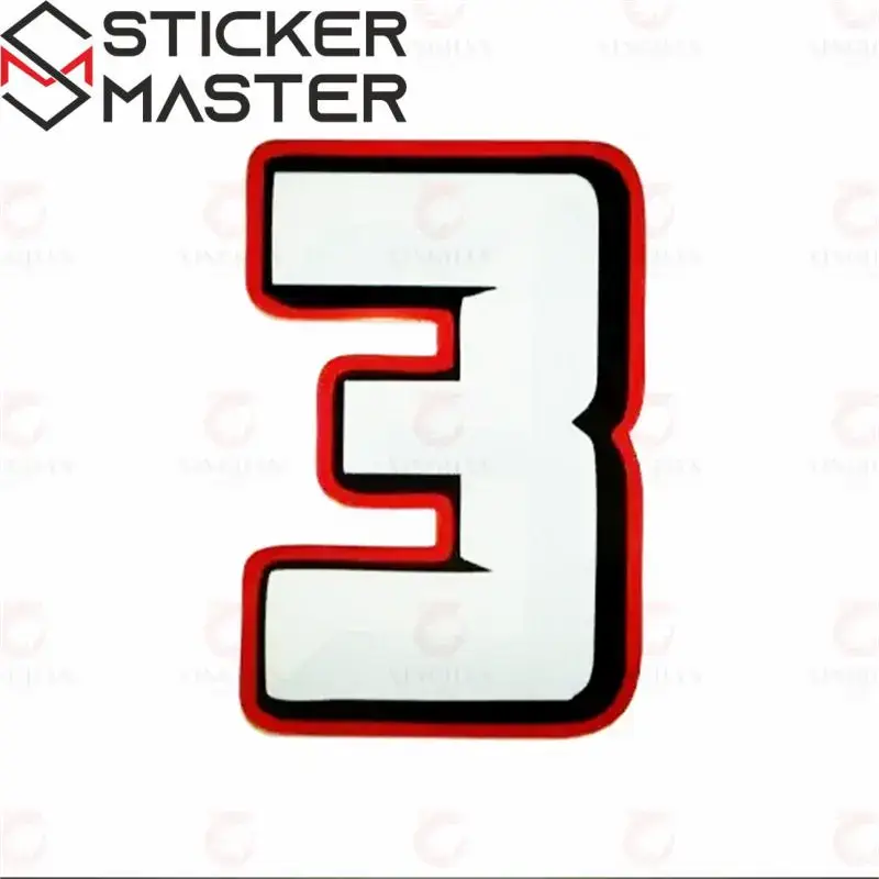 Motosiklet Sayı Sticker Seti (0-9) | 3D Görünümlü Yarış Numarası Sticker Master