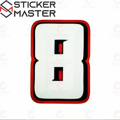 Motosiklet Sayı Sticker Seti (0-9) | 3D Görünümlü Yarış Numarası Sticker Master