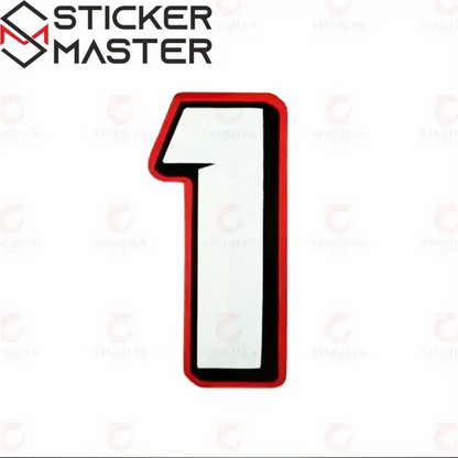 Motosiklet Sayı Sticker Seti (0-9) | 3D Görünümlü Yarış Numarası Sticker Master