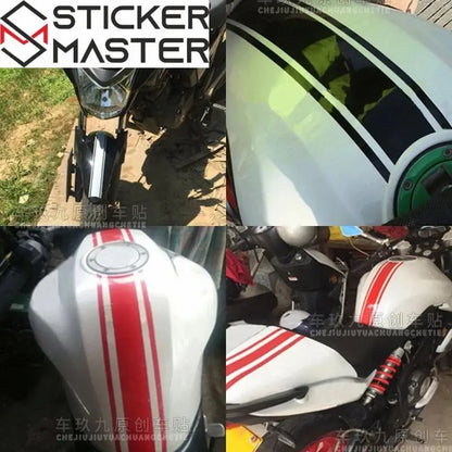 Motosiklet Şerit Sticker | Cafe Racer Depo ve Çamurluk Şeridi (50 cm) - Sticker Master