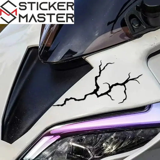 Motosiklet Şimşek Sticker | Kask ve Depo İçin Yıldırım Efekti (20cm) Sticker Master