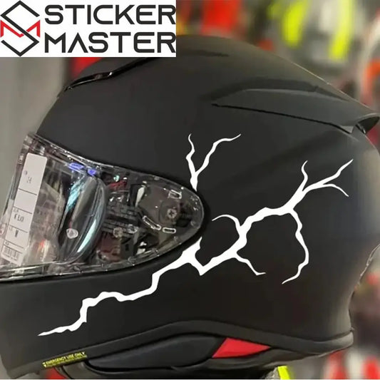 Motosiklet Şimşek Sticker | Kask ve Depo İçin Yıldırım Efekti (20cm) Sticker Master