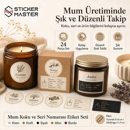 Mum Koku ve Seri Numarasi Etiket Seti