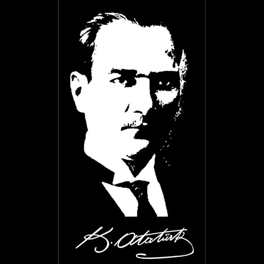 Sticker Master Mustafa Kemal Atatürk İmzalı Sticker Seti Motor, Kask, Laptop, Araba, Oto Araç İçin Dayanıklı Etiket Decal 25 Cm