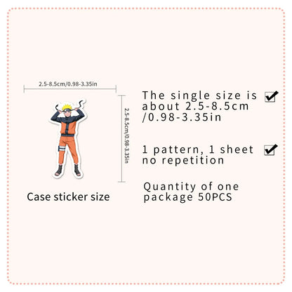 Naruto Sticker Seti | 50 Adet Suya Dayanıklı Uzumaki Anime Laptop ve Telefon Çıkartması - Sticker Master
