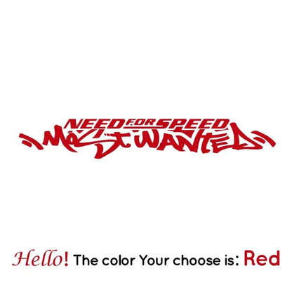Need for Speed Sticker | Most Wanted Ön Cam ve Kaporta Yazısı (30cm - 120cm Seçenekli) Sticker Master